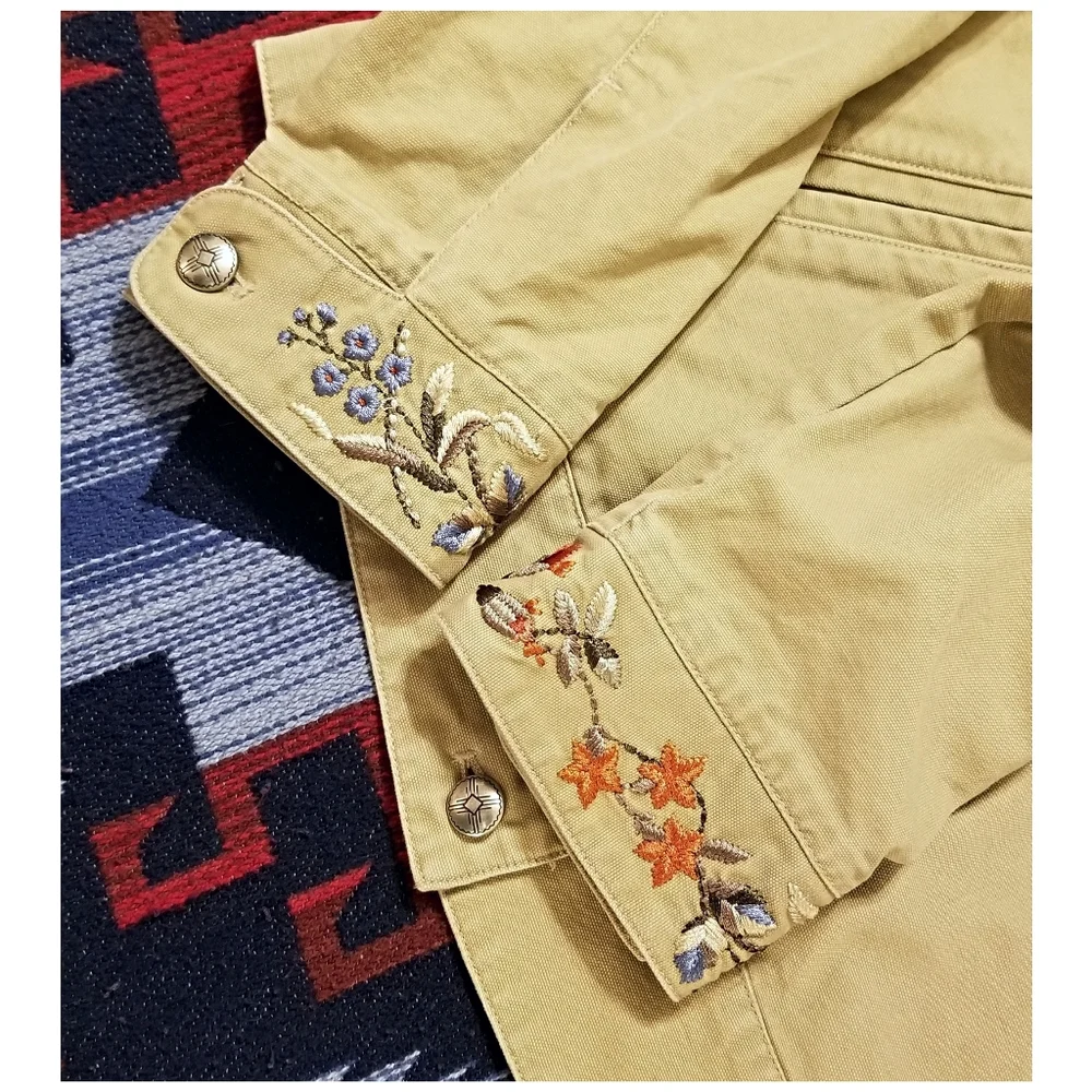 RALPH LAUREN WESTERN STYLE EMBROIDERED CANVAS JACKET- WOMEN'S SIZE MEDIUM - Picture 7 of 9